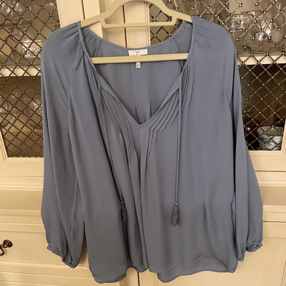 Joie Light Blue Silk Top